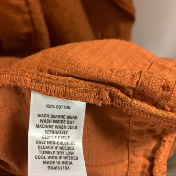 Wonderfly Rust Button Front Ruffle Hem Dress Plus Size - Picture 7 of 7